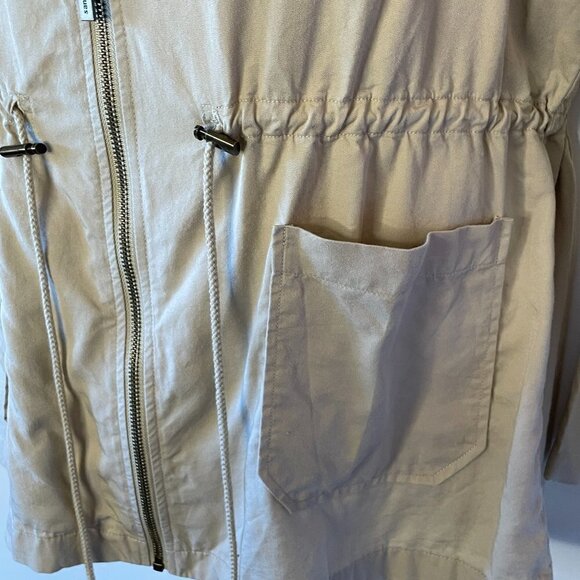 Sanctuary Anthropologie Women's Lyocell Utility Jacket Full Zip Khaki Tan  Large - Picture 4 of 7